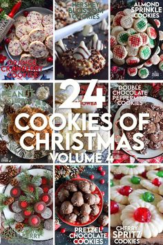 twelve christmas cookies are featured in the cover of this cookbook, which is filled with holiday