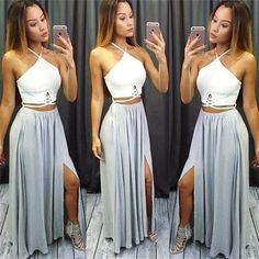 Home · SofieProm · Online Store Powered by Storenvy Chic Cheap Backless Tops, Cheap White Halter Top, Cheap Summer Halter Top For Day Out, Cheap Summer Sets For A Day Out, Prom Dress Halter, Prom Dress White, Prom Dresses 2018, Custom Prom Dress, Piece Prom Dress