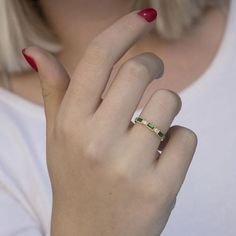 Perfect Baguette Emerald and round diamonds stacking ring in a vintage milgrain settingIdeal for stacking with your other rings, Adds to every stack but doesn't steal the show.Rounded inner edges for comfort, You will never want to take it off.Each ring is made start to finish with the utmost attention to details, each gemstone is handpicked for the best sparkle, depth and color.Ring features:..............................• Made to Order, Beautifully finished.• Fast fully insured shipping with t Elegant Stackable Emerald Ring For Anniversary, Stackable Emerald Cut Diamond Ring, Emerald Baguette Cut Ring For Promise, Elegant Stackable Half Eternity Rings With May Birthstone, Classic Stackable Birthstone Ring With Emerald Cut, Emerald Cut Stackable Diamond Ring Fine Jewelry, Elegant Stackable Half Eternity Rings For May Birthstone, Emerald Cut Stackable Diamond Ring, Half Eternity Baguette Cut Emerald Jewelry