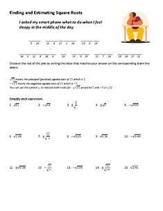 the worksheet for finding and summing square roots is shown in this image