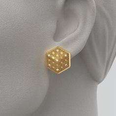 Explore the allure of stunning Italian gold Diamond earrings featuring a captivating geometric pattern. Elevate your style with these statement gold diamond stud earrings, adorned with the exquisite Sashiko Japanese pattern, showcasing a harmonious blend of Italian craftsmanship and Japanese design. Embrace the unique charm of hexagonal earrings, making a bold statement in the world of gold jewelry. Discover the perfect fusion of elegance and modernity with these Italian gold geometric earrings - a testament to style and sophistication. Gemstones: Natural Diamonds G VS 0,14 CTS total weight Customizable Materials: 14k solid yellow gold, white gold, rose gold 18k solid yellow gold, white gold, rose gold ❥ Production time for custom design A new customized solid gold piece will take from 3 t Japanese Gold Jewelry, Italian Style Jewelry, Elegant Hexagon Earrings For Gift, Gold Octagon Earrings For Wedding, Gold Octagon Wedding Earrings, Elegant Gold Hexagon Earrings, Modern Gold Octagon Earrings, Gold Octagon Diamond Cut Earrings, Modern Gold Hexagon Earrings