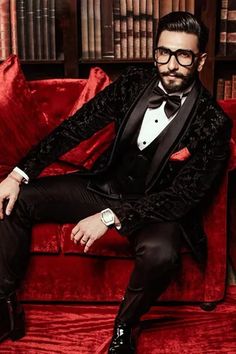 Shop for Rohit Gandhi + Rahul Khanna Black Silk Velvet Metallic Wildflower Embellished Tuxedo Set for Men Online at Aza Fashions Reception Suits, Rahul Khanna, Dapper Grooms, Dresses For Men, Groom Dress Men, Wedding Outfits For Groom, Wedding Dresses Men Indian, Reception Outfit, Velvet Shawl