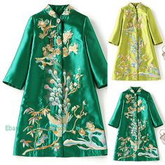 Womens Embroidered Tang Jackets Silk  Windbreaker   Color:Green,Light Green  Size:S-3XL Material:Polyester        Payment 1. Payment must be made within 7 days of auction closing (Unpaid dispute will automatically open when item is not paid in 7 days). 2. PLEASE NOTE: SHIPPING&HANDING DOES NOT INCLUDE DUTIES, LOCATL TAXES OR ANY OTHER IMPORTATION FEES. 3. Please list your special requests (color, packages, value of declaration, etc.) in the EBAY NOTES SECTION when you make payment Shipping 1. We Embroidered Green Outerwear For Fall, Spring Outerwear With Stand Collar And Multicolor Embroidery, Spring Outerwear With Multicolor Embroidery And Stand Collar, Floral Embroidered Stand Collar Outerwear For Spring, Spring Outerwear With Floral Embroidery And Stand Collar, Multicolor Embroidered Outerwear With Stand Collar For Fall, Embroidered Green Outerwear For Winter, Traditional Green Outerwear With Floral Embroidery, Traditional Green Kimono For Spring