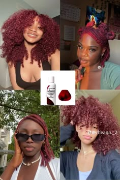 Hair Dye Black Girls Ideas, Dyed Hair Ideas For Black Women, Black Woman Hair Dye Ideas, Color To Dye Hair Black Women, Dyed Hair For Black Women Natural, Natural Hair Dyed Black Women, Burgundy 4c Hair, Dye Ideas For Black Women, Color 4c Hair