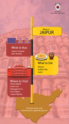 the map shows where to eat and what to buy in india, which is located on top of a tall building