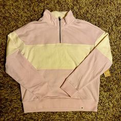 Liv Outdoors Zip Up Sweatshirt In Pink & White. Brand New Never Worn. Size Medium. Pink Color Block Sweatshirt For Spring, Pink Color Block Cotton Sweater, Pink Casual Color Block Sweatshirt, Casual Pink Color Block Sweatshirt, Pink Relaxed Fit Color Block Tops, Pink Color Block Relaxed Fit Tops, Pink Color Block Tops For Loungewear, Pink Color Block Tops With Relaxed Fit, Pink Color Block Sporty Sweatshirt