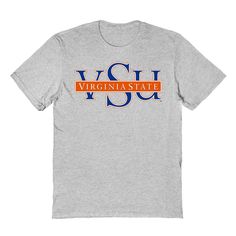 Show off your style and support your favorite team in this classically fit t-shirt, officially licensed by the NCAA. This shirt is made with ringspun fabric and includes a screen print on the center front. Wear it showing your school pride or cheering for your favorite team gameday, or every day. School Mascot Shirt Ideas, School Shirts Designs, Virginia State University, 2025 Ideas, School Shirt Designs, Cheer Shirt, Spirit Store, University Shirt, Virginia State