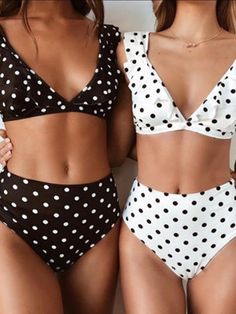 Falbala Polka-dot Bikinis Swimwear – rrdeye Ruffle Bathing Suit, Beachwear Collection, Push Up Swimsuit, Summer Swimwear, Ruffle Swimsuit, Swimsuits High Waisted, Swimsuits For All, Summer Beach Wear, Beach Wear