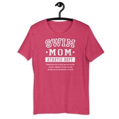 Swim Mom Shirt Athletic Dept Division Jobs funny unisex t shirt. This t-shirt is everything you've dreamed of and more. It feels soft and lightweight, with the right amount of stretch. It's comfortable and flattering for all. Perfect for any swimmer's biggest fan: their swim mom. Swim Mom Shirt, Job Humor, Swim Mom, Make Waves, Sarcastic Quotes, Mom Shirt, Graphic Tees Women, Shirts With Sayings, Funny T