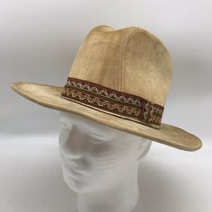 Newport Cowboy Hat Tan Small 6 3/4 - 6 7/8 Rigid Western Mens Vtg. Condition is "Pre-owned". Shipped with USPS Priority Mail. Nice vintage condition. There looks like there used to be a display pin on the top side and would look great with another one added. Please look at the pictures carefully and feel free to ask questions. I offer satisfaction guaranteed so buy with confidence. Thanks for looking. Vintage Flat Brim Fedora For Outdoor, Vintage Hats For Outdoor, Vintage Flat Bill Hat For Country Events, Vintage Fedora For Country Events, Brown Vintage Fedora For Festival, Vintage Brimmed Fedora For Festivals, Vintage Leather Hat With Flat Bill, Vintage Flat Brim Fedora For Festivals, Vintage Leather Flat Bill Hat