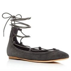 Joie Jenessa Suede Lace-Up Ballerina Flat, Scarlet Joie Kid Suede Ballerina Flat. 0.3" Flat Heel. Round Toe. Lace-Up Front Ties Around Ankle. Leather Outsole. "Jenessa" Is Imported. Size:6 Color:Graphite About Joie: Since Its Inception In 2001, Joie Has Successfully Filled A Void In The Contemporary Market. Unlike Other Brands, Which Are Classification Driven And Offer Single Items Such As Denim Or Graphic Tees, Joie Provides The Modern, Fashion Savvy Customer With A Global Wardrobe. Though The Elegant Lace-up Ballet Flats For Party, Elegant Lace-up Ballet Flats, Spring Closed Toe Ballet Flats With Laces, Suede Lace-up Flats For Spring, Spring Ballet Flats With Laces And Closed Toe, Elegant Leather Lace-up Ballet Flats, Elegant Lace-up Leather Ballet Flats, Ankle Strap Ballet Flats For Spring, Fitted Ballet Flats With Ankle Strap For Spring