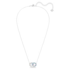 An eye-catching necklace design that's both eye-catchingly bold and fashionably classy, this Swarovski Aqua Crystal Interlocking Circle Necklace is made of interlocking circles that are delicately set in rhodium-plated sterling silver. The necklace is a contemporary take on a classic, yet is a stand-out statement piece that can be worn with anything. -Swarovski's enduring quest for innovation, beauty and excellence is characteristic of their exquisite designs Explore Swarovski and shop other stu Luxury Silver Round Crystal Necklace, Luxury Silver Circle Necklace, Luxury Silver Circular Necklace, Swarovski Millenia Necklace, Aqua Ring, Swarovski Watches, Flowers For Men, Swarovsk Icube Crystal Jewelry, Interlocking Circle Necklace