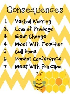 a yellow and white chevron background with words describing the rules for bees