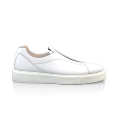 Men`s Sneakers 19819 | Girotti White Leather Slip-ons With Stitched Sole, Leather Slip-on Shoes With White Sole, White Leather Slip-ons With Rubber Sole, White Leather Slip-on Sneakers With Branded Insole, White Leather Slip-ons With Removable Insole, White Leather Slip-on Sneakers With Round Toe, Modern White Slip-ons With Leather Sole, White Leather Slip-on Sneakers, Classic White Leather Slip-on Sneakers