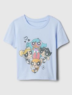 babyGap | WB The Powerpuff Girls Graphic T-Shirt Cute Cartoon Print Short Sleeve Tops, Cute Short Sleeve Tops With Cartoon Print, Short Sleeve Tops With Character Print, Fun Short Sleeve Tops With Cartoon Print, Cute Short Sleeve T-shirt With Character Print, Playful Short Sleeve Cartoon Print Top, Playful Short Sleeve Top With Cartoon Print, Pop Culture Cartoon Print Short Sleeve Tops, Short Sleeve Cartoon Print Graphic Tee