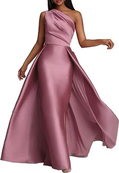 PRICES MAY VARY. 👗【Material】This One Shoulder Sleeveless Floor Length Mermaid Prom Dress is made of High Quality Satin,a style that is sure to be a top pick for special occasions. One Shoulder Prom Dresses 2024 for women long satin bridesmaid dresses with overskirt, Sleeveless prom dresses, back tie up evening gowns. 👗【Features】Satin Formal Dresses For Women,One Shoulder with Pleated Formal Party Dress,Sleeveless,Mermaid Silhouette and a Overskirt at The Waist,Show Off Your Perfect Figure And Mermaid Elegant Dresses, Light Pink Evening Gown Formal Dresses, Prom Dress For Rectangle Body Shape, Black Women Bridesmaid Dresses, Mauve Wedding Party, Mother Of Groom Dresses Classy, Long Formal Dresses Elegant, Formal Gowns Elegant, Dusty Pink Dress