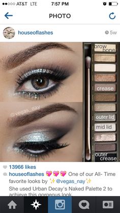 Naked palette look Silver Smokey Eye, Eye Trends, Silver Eyeshadow, Makijaż Smokey Eye