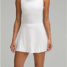 White Tennis Dress With Shorts Underneath Skirt. Worn Once, Like Brand New! White Stretch Athleisure Dress, White Athleisure Dress, White Athleisure Summer Dress, Dress With Shorts Underneath, White Tennis Dress, Dress With Shorts, Tennis Dress, Lululemon Athletica, Tennis