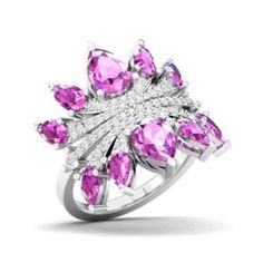 Our lotus ring with the most exquisite craftsmanship and pave-set diamonds is going to capture everyone's heart with its glorious form and superiority. The pink amethyst petals enhance the exquisite beauty of the ring and the person who wears it. Diamond weight is 0.32 & color stone weight is 2.62 NET WEIGHT (10K):5.05 NET WEIGHT (14K):      5.68 NET WEIGHT (18K):6.79 Pink Sapphire Pave Setting Ring, Wedding Rings With Pave Setting And Pink Sapphire, Wedding Ring With Pink Sapphire And Pave Setting, Luxury Pink Amethyst Ring For Anniversary, Pink Luxury Amethyst Ring For Anniversary, Pink Sapphire Wedding Rings With Pave Setting, Luxury Pink Amethyst Anniversary Ring, Pink Sapphire Pave Setting Ring For Gift, Pink Sapphire Rings With Pave Setting For Gift