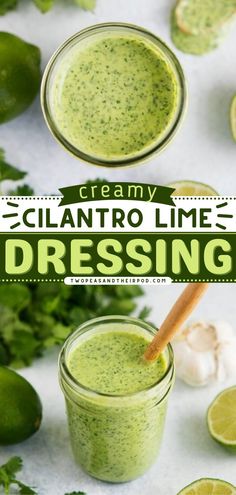 Creamy Cilantro Lime Dressing, homemade salad dressing recipes, easy dressing ideas Cilantro Lime Dressing Recipe, Creamy Cilantro Lime Dressing, Lime Salad Dressing, Creamy Cilantro Dressing, Cilantro Lime Vinaigrette, Cilantro Lime Sauce, Cilantro Dressing