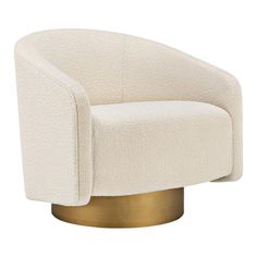 a white chair with a gold base on a white background