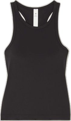 Black Lululemon Yoga Tops, Lululemon Black Yoga Top, Lululemon Racerback Training Top, Lululemon Sleeveless Casual Activewear, Sporty Lululemon Tank Top For Yoga, Lululemon Sporty Tank Top For Yoga, Lululemon Tank Top For Training, Lululemon Sleeveless Athleisure Tops, Lululemon Stretch Sleeveless Top