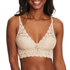 PRICES MAY VARY. LONGLINE DESIGN - Longline lace front with soft foam cups and side boning for support. WEAR 3 WAYS - Convertible, adjustable straps for switching from a traditional straight silhouette to a crisscross back to a halter. COOL MESH - Mesh sides and back stretch with ease and keep you cool. ROMANTIC WEDDING BRA - This pretty wedding bra is highlighted with a plunging neckline with pretty scalloped detailing. WEAR UNDER ANYTHING - Convertible straps and a choice of colors and prints Wedding Bra, Nude T Shirts, Maidenform Bras, Wireless Bras, Pretty Bras, Halter Bra, Convertible Bra, Halter Bralette, Bra Brands