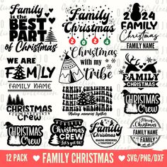 12 family christmas svg bundle