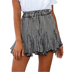 Stripe Digital Print Pleated Mini Skirt Chic High Waist Mini Skirt For Vacation, Chic Flared Beach Skort, High Waist Ruffled Mini Skirt For Vacation, Chic Pleated Mini Skirt For Vacation, Chic Flared Mini Skirt For Vacation, Chic Flared Skort For Vacation, Pleated Mini Skirt, Petticoat, Mini Skirt