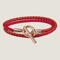 Braided Double Tour Bracelet In Swift Calfskin And Silk With Rose Gold Plated Glenan Closure. Made In Italy Wrist Size From 14.5 To 15.5 Cm | Braid Width: 0.3 Cm Glenan Double Tour Bracelet Color: Gold/Rose Indien Size: T2 Ref: H071720fo03t2 Luxury Rose Gold Bracelets, Luxury Pink Gold Bracelets For Formal Occasions, Luxury Pink Gold Bracelet For Formal Events, Luxury Bracelets For Everyday Luxury, Luxury Pink Bracelets, Rose Gold Bracelets For Everyday Luxury, Luxury Adjustable Rose Gold Bracelets, Designer Pink Bracelets For Formal Occasions, Hermes Jewelry