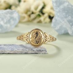 It's a ring that can be customized with a flower pattern, so you can surprise your or your loved one with a ring that's unique to them, based on their birthday month! Rings Details Metal Tone : Silver/Yellow Plated Silver/Rose Plated Silver (Select From Option) Metal Type :925 Silver  Ring Size :3-10 US (Select From Option) Band Width of Main Ring: 1.5mm Handmade,high-quality item: Customized your desire jewelry with us! ==We accepts customized and personalized orders. Please provide me with som Signet Ring Gold, Art Deco Floral, Birth Month Flower, Solid Gold Ring, Gold Signet Ring, Deco Floral, Leaf Ring, Birth Month Flowers, Solid Gold Rings