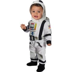 a baby dressed in an astronaut costume