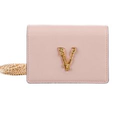 Sold Out! Perfect Tiny Purse For Any Occasion. I’ve Enjoyed It, But Ready To Let It Go To Someone Who Will Enjoy It More! Mini Leather Bag, Tiny Purse, Versace Bags, Wallet On Chain, Let It Go, Pink Gold, Pink And Gold, Blush Pink, Leather Bag