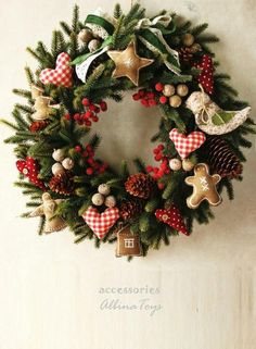 a christmas wreath hanging on the wall