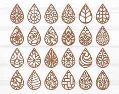 an assortment of different shapes and sizes of wood cut outs for paper crafts, including tears