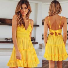 Sexmkl White Summer Dress Spaghetti Strap Bow Dresses Sexy Women V Neck Sleeveless Beach Backless Lace Patchwork Dress Vestidos White Lace Halter Dress, Boho Mode, Lace Halter Dress, Women Lace Dress, Mini Sundress, Mini Dress Casual, Short Mini Dress, Mini Dresses Summer, Boho Stil