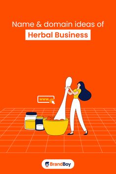 an orange book cover with the title name and domain ideas of herb business