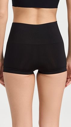 SPANX Boy Shorts | SHOPBOP Versatile Fitted Smoothing Shapewear, Versatile Fitted Shapewear With Smoothing Details, Compression Shapewear With Seamless Construction, Versatile Fitted Shapewear, Sleek Seamless Shapewear, Sleek Fitted Nylon Bottoms, Supportive High Stretch Seamless Shapewear, Fitted Nylon Bottoms In Sleek Style, High Stretch Smoothing Shapewear