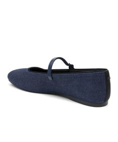 Crafted of natural Indigo denim, this Mary Jane flat is soft to the touch. This shoe is a step above the rest because the strap includes hidden elastic, so you can slip in without unbuckling every time. Think of the buckle as an adjuster so you can get a custom fit — set it and forget it. This silhouette was crafted with our Barefoot Ballerina technology, which includes a completely flexible leather-lined footbed that bends with you as if you are barefoot, but still offers full arch support and seven layers of cloud-like comfort. The flat is complete with our signature grosgrain backtab and onyx Birdies logo, as well as an onyx buckle. | The Hummingbird - Mary Jane Denim Birdies Flats Mary Jane Flats, Flats For Sale, Lacing Sneakers, Sneaker Shopping, Slip On Sneakers, Birdy, Womens Flats, Black Bird, Sneakers For Sale