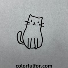 a black and white drawing of a cat