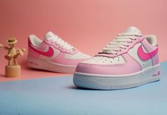 Pink Barbie Air Force 1 Custom Shoes Customizable Color Options-1 Font Number, Unique Sneakers, Sneakers Pink, Air Force One, Shoes Custom, Force One