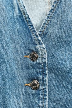 DENIM VEST Z1975 - Mid-blue | ZARA United States Denim Blue V-neck Denim Vest, Blue Denim V-neck Vest, Denim Blue Vest With Buttons, Denim Waistcoat, Trench Coat Dress, Cardigan Sweater Dress, Cardigan Sweater Jacket, Shirt Blouses Tops, Leather Shirt