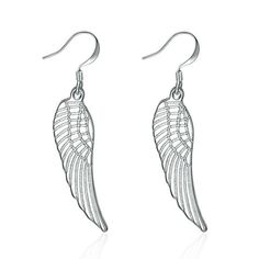 Angel Wings Silver Plated Hook Dangle Earrings - A Symbol of Elegance and Grace. Elevate your style with our exquisite Angel Wings Silver Plated Hook Dangle Earrings. Crafted from high-quality materials, these earrings offer a timeless design that adds a touch of sophistication to any outfit. The delicate angel wing motif showcases intricate detailing, and the earrings feature convenient hook-style clasps for easy wear. These earrings are 4cm in length and 0.9cm in width, with a weight of 3.9g, Angel Wings Earrings, Acrylic Nail Polish, Wings Earrings, Engagement Rings Twisted, Silver Angel Wings, Angel Wing Earrings, Wing Earrings, Copper Earrings, Feather Earrings