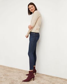 The FRAME Denim Le High Skinny Crop Jean - Samira | M.M.LaFleur Versatile Mid-rise Jeans For Fall, Dark Wash Mid-rise Cropped Jeans For Fall, Mid-rise Dark Wash Cropped Jeans For Fall, Versatile Fitted Jeans For Fall, Versatile Dark Wash Jeans For Fall, Stretch Mid-rise Cropped Jeans For Fall, Chic Slim Fit Jeans For Fall, Dark Wash Mid-rise Jeans For Fall, Mid-rise Dark Wash Jeans For Fall