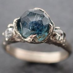 Engagement Ring Blue Stone, Crystal Engagement Rings, Ocean Wedding, Blue Engagement Ring, Cute Engagement Rings, Women's Rings, Blue Stone Ring, Engagement Wedding Ring, Montana Sapphire