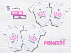 We are introducing our one-of-a-kind, baby onesies with customizable funny texts, designed, and printed on the onesies. Makes your baby unique and special. It also makes a lovely gift. please don't forget to pick your preferred text. We use Gerber brand onesies® 100% cotton  Sizes 0-3 Months: 21-24 in. / 6-12 Ibs. 3-6 Months: 24-26 in. / 12-16 Ibs.  6-9 Months: 26-28 in. / 16-20 Ibs. 9-12 Months: 28-30 in. / 20-24 Ibs. I am a digital art designer, so I am open to changing any of my designs to fi Personalized Family Matching Onesie For Birthday, Personalized White Bodysuit For Gift, Gender Reveal Onesie With Letter Print, Family Matching Birthday Bodysuit With Letter Print, Family Matching Onesie For Gender Reveal With Letter Print, Cute Custom Print Onesie For Gender Reveal, Customizable Family Matching Onesie For Birthday, White Letter Print Bodysuit As Gift, Customizable Pink Onesie For Gift