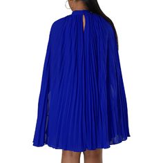 Blue Mock Neck Pleated Cape Dress Cape Dress, Mini Dresses, Women Dresses, Mock Neck, Dresses Mini, Cape, Mini Dress, Womens Dresses, Dresses