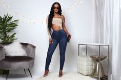 Fashion Nova Mom Jeans, High Waist Outfits, Flare Jeans Fashion Nova, Fashion Nova Jean Shorts, Blue Jeans Fashion Nova, High-waist Blue Denim Jeggings, Stretch Denim Pants, Fashion Nova Outfits, Fashion Nova Jeans