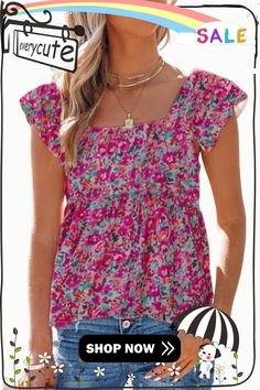 Multicolor Square Neck Floral Tank Top Colorful Casual Fall Blouse, Casual Colorful Fall Blouse, Casual Fall Blouse In Bright Colors, Non-stretch Trendy Pink Blouse, Casual Blouse With Colorful Pattern For Fall, Multicolor Floral Print Non-stretch Top, Multicolor Print Top For Fall Day Out, Multicolor Print Top For Day Out In Fall, Non-stretch Multicolor Floral Print Tops