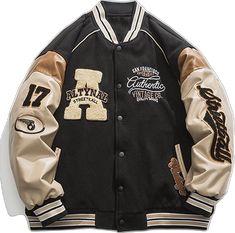 black A varsity jacket Street Style For Men, Varsity Jacket Embroidery, Jacket Embroidery, Style For Men, Streetwear Clothes, Letterman Jacket, Brand Story, Outdoor Workouts, Baseball Jacket